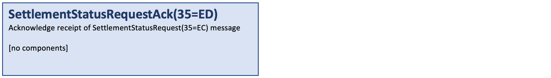 Message SettlementStatusRequestAck(35=ED)